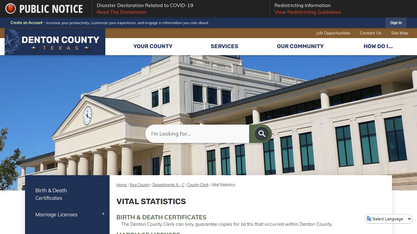 Vital Statistics | Denton County, TX